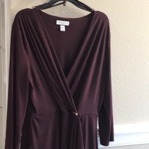 Charter club petite medium burgundy dress